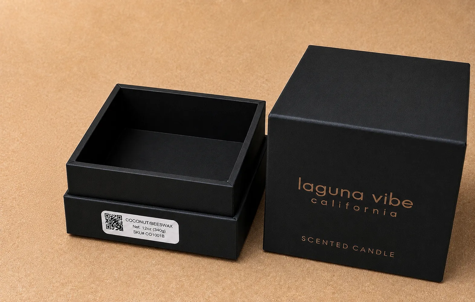 Single Wick Black Cubic Box