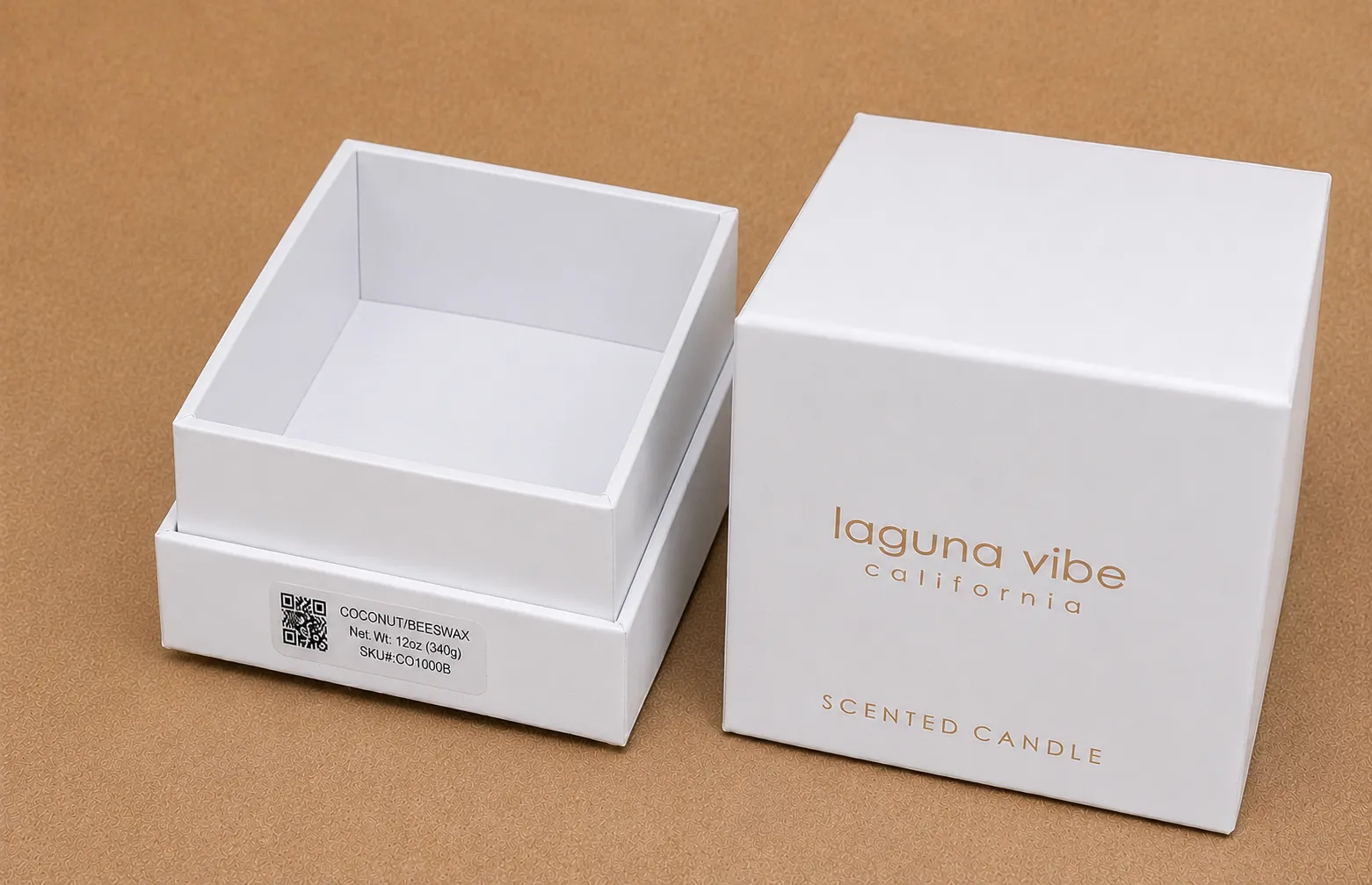 Single Wick White Cubic Box